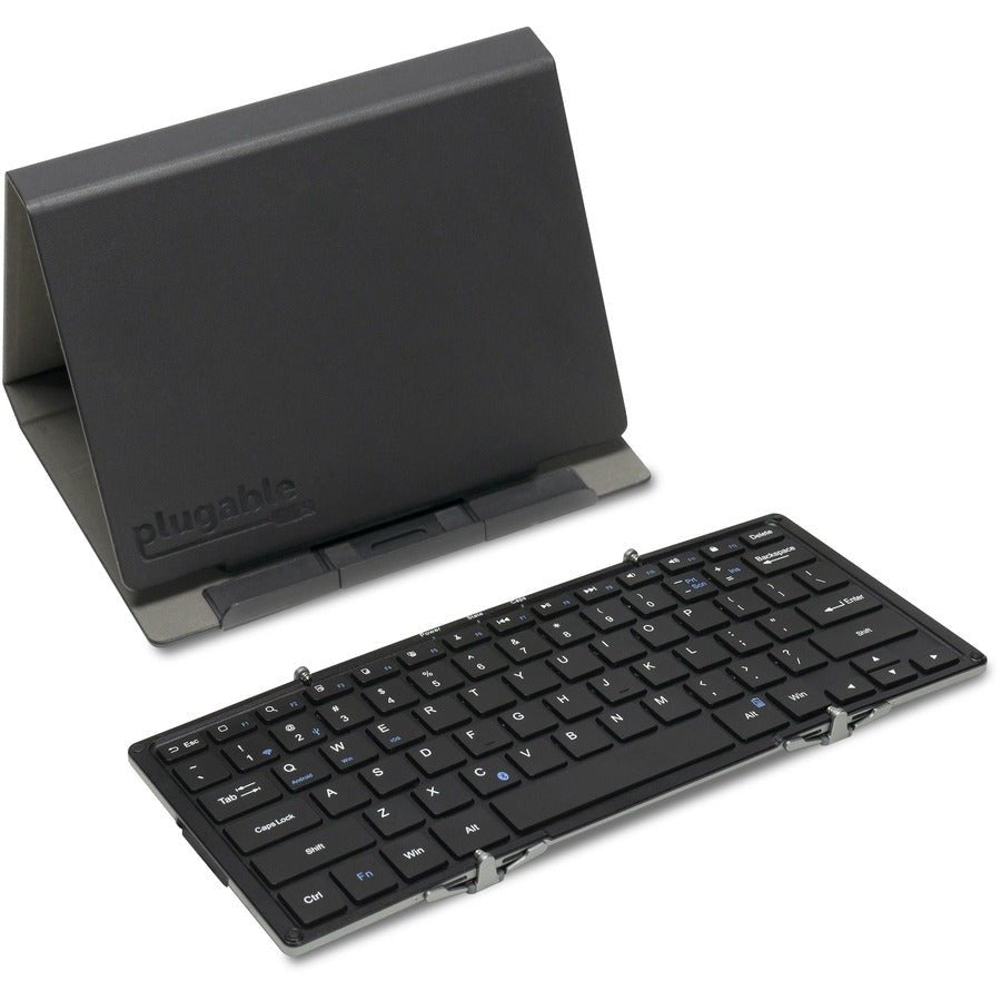 Plugable BT-KEY3XL Foldable Bluetooth Keyboard | Compact Travel Design with USB Charging & Multi-Device Compatibility