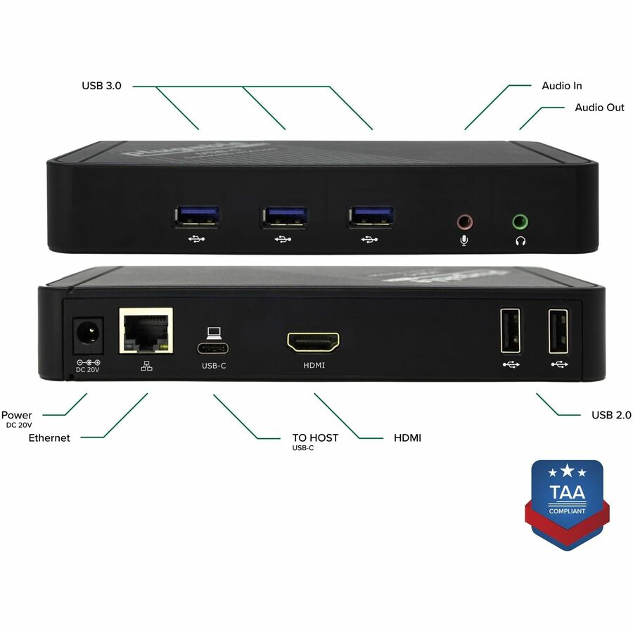 Plugable UD-CA1A USB-C Docking Station | 60W Power Delivery | 4K HDMI Output & Gigabit Ethernet
