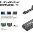 Plugable USB-C to VGA Adapter - 1920x1200 Resolution, Compact Portable Design for Monitors & Projectors
