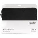 Rocstor Premium Lycra Neoprene Laptop Sleeve for 13-14 Inch MacBook Pro - Black, Slim & Lightweight