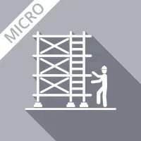Illustration of a construction worker adjusting scaffolding, representing the Micro Course: Introduction to Construction Scaffolding Safety Essentials Online by Transform 42. This image highlights the focus on scaffolding safety and best practices essential for construction professionals.