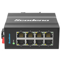 Scodeno 8-Port Industrial Ethernet Switch 10/100 Mbps -40 to 75°C DIN-Rail IP40 Reliability