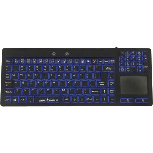 Seal Shield Glow KB - 100% Waterproof & Dishwasher-Safe Silicone Keyboard with Low Glow Backlit Keys