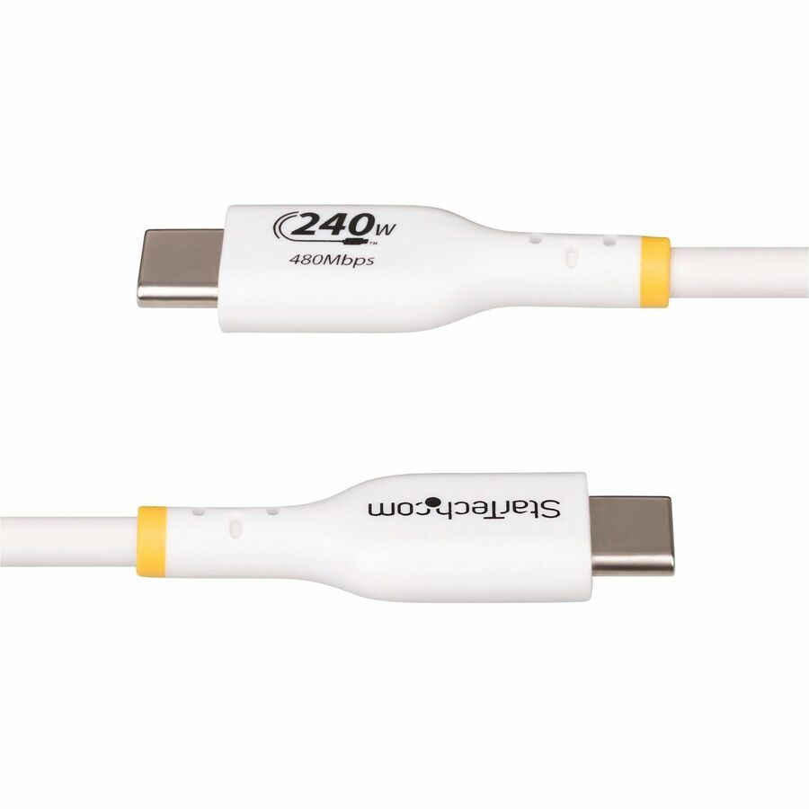 StarTech 10ft USB-C EPR Cable 240W PD 3.1 Fast Charging - Durable TPE, 5A Output, White