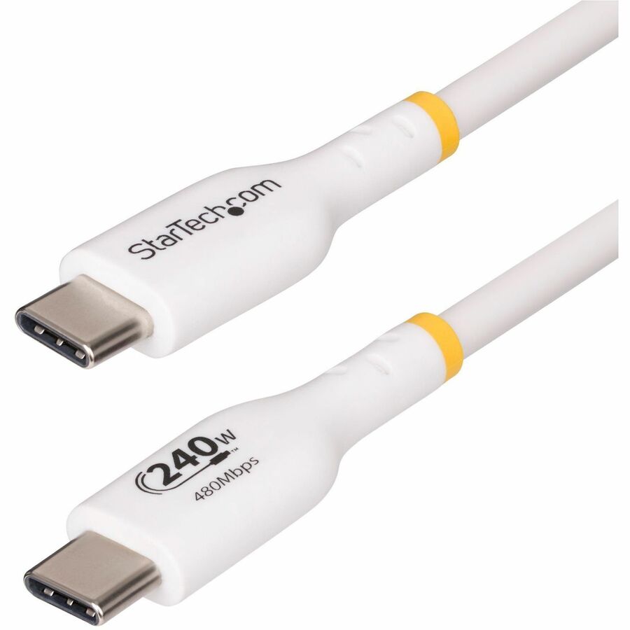 StarTech 10ft USB-C EPR Cable 240W PD 3.1 Fast Charging - Durable TPE, 5A Output, White