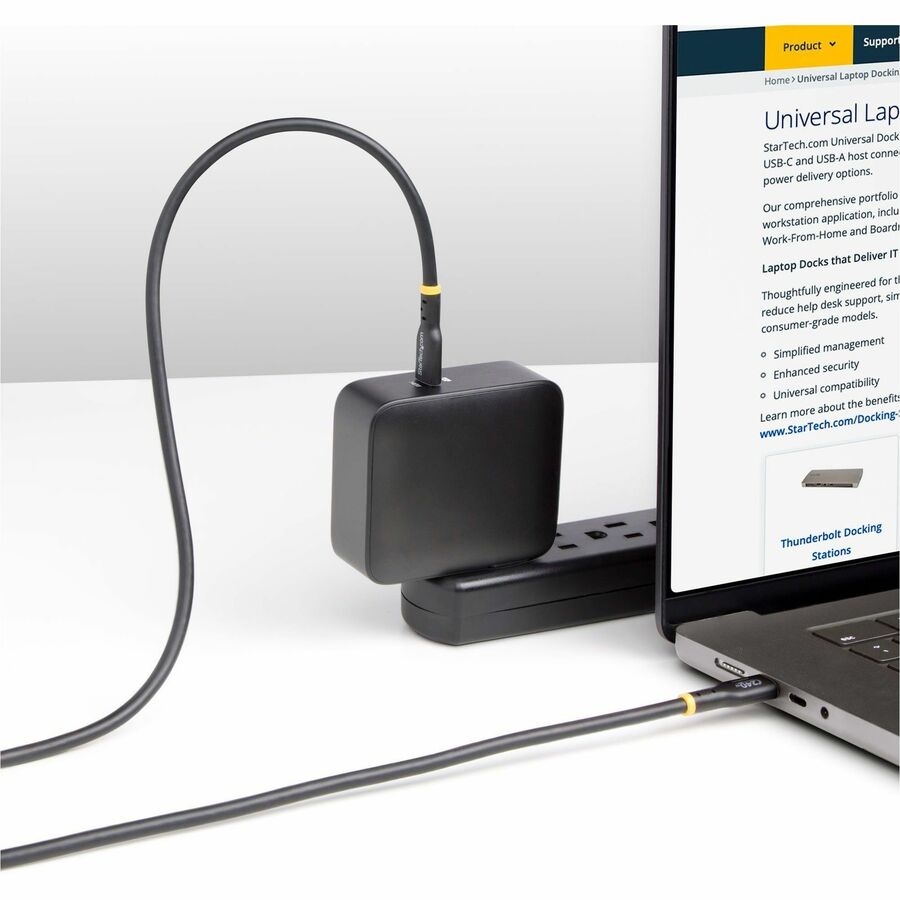 StarTech 13Ft USB-C Cable 240W PD 3.1 EPR Fast Charging 5A USB 2.0 for High-Power Laptops