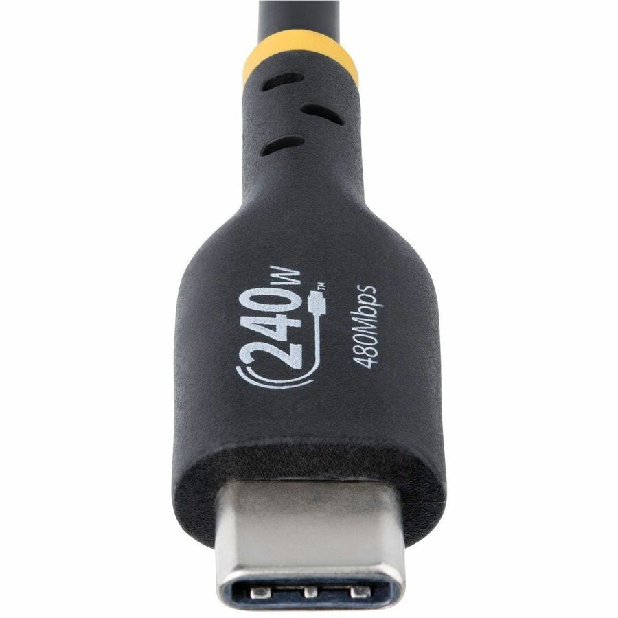 StarTech 13Ft USB-C Cable 240W PD 3.1 EPR Fast Charging 5A USB 2.0 for High-Power Laptops