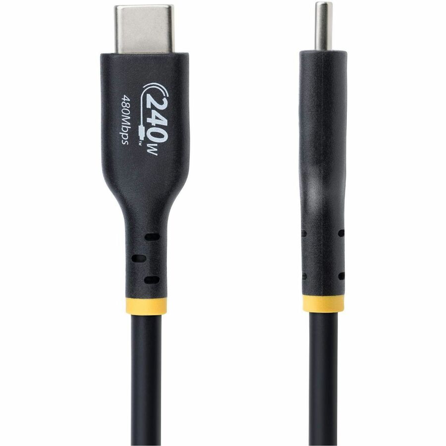 StarTech 13Ft USB-C Cable 240W PD 3.1 EPR Fast Charging 5A USB 2.0 for High-Power Laptops