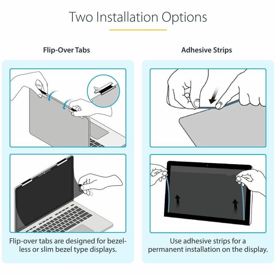 StarTech 14" Anti-Glare Privacy Screen Filter for Laptops - Microlouver Technology, Blue Light Reduction
