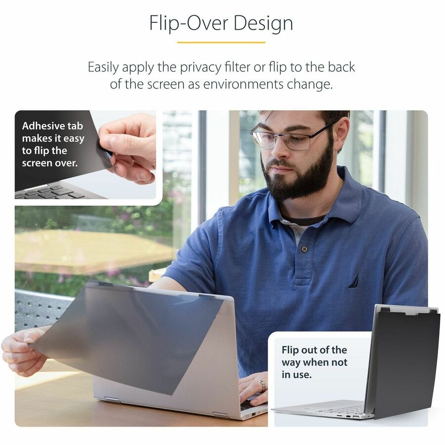 StarTech 14" Anti-Glare Privacy Screen Filter for Laptops - Microlouver Technology, Blue Light Reduction