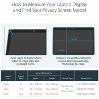 StarTech 14" Anti-Glare Privacy Screen Filter for Laptops - Microlouver Technology, Blue Light Reduction