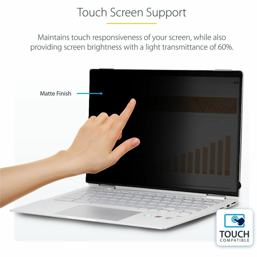 StarTech 14" Anti-Glare Privacy Screen Filter for Laptops - Microlouver Technology, Blue Light Reduction
