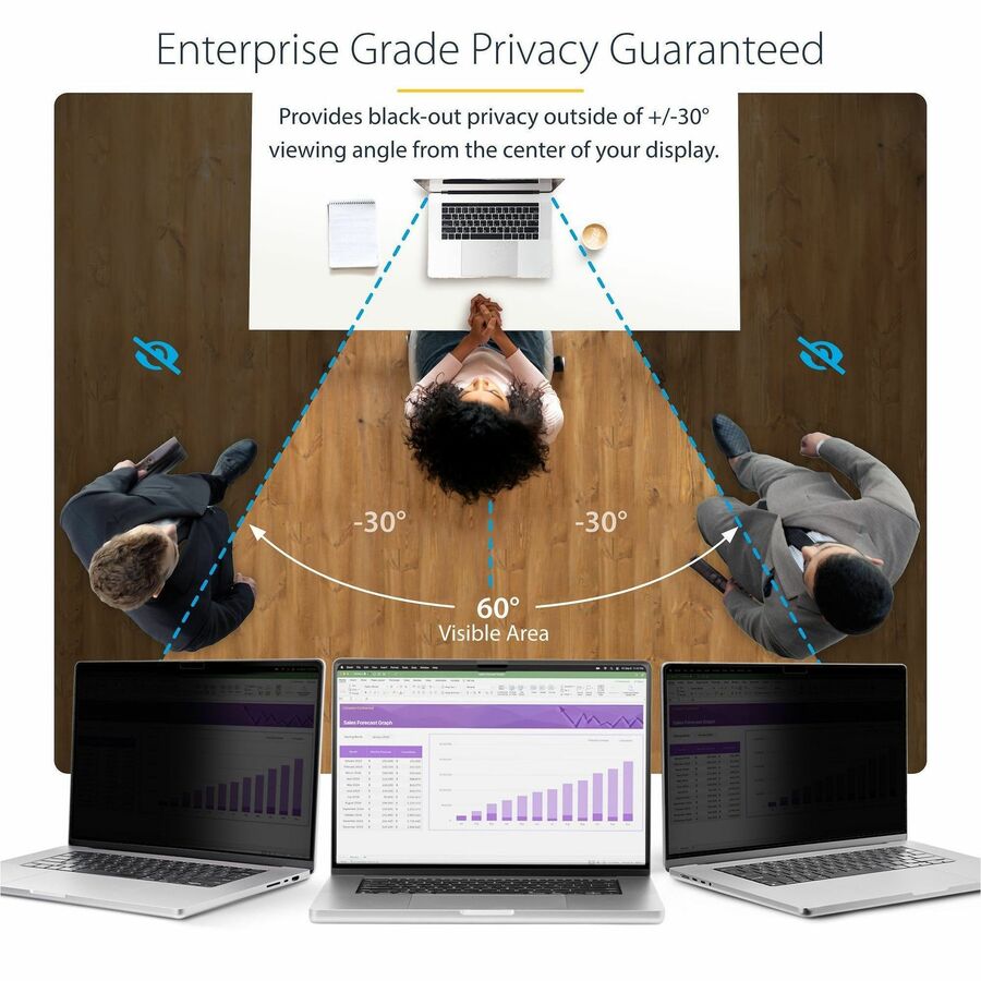 StarTech 14" MacBook Pro Privacy Screen - Magnetic Installation, Anti-Glare & Blue Light Reduction