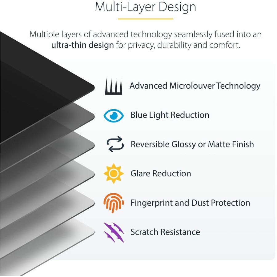 StarTech 14" MacBook Pro Privacy Screen - Magnetic Installation, Anti-Glare & Blue Light Reduction