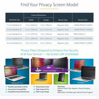 StarTech 14" MacBook Pro Privacy Screen - Magnetic Installation, Anti-Glare & Blue Light Reduction