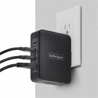 StarTech 140W USB-C GaN Charger PD 3.1 – 3x USB-C, 1x USB-A, Compact & Safe Travel Adapter
