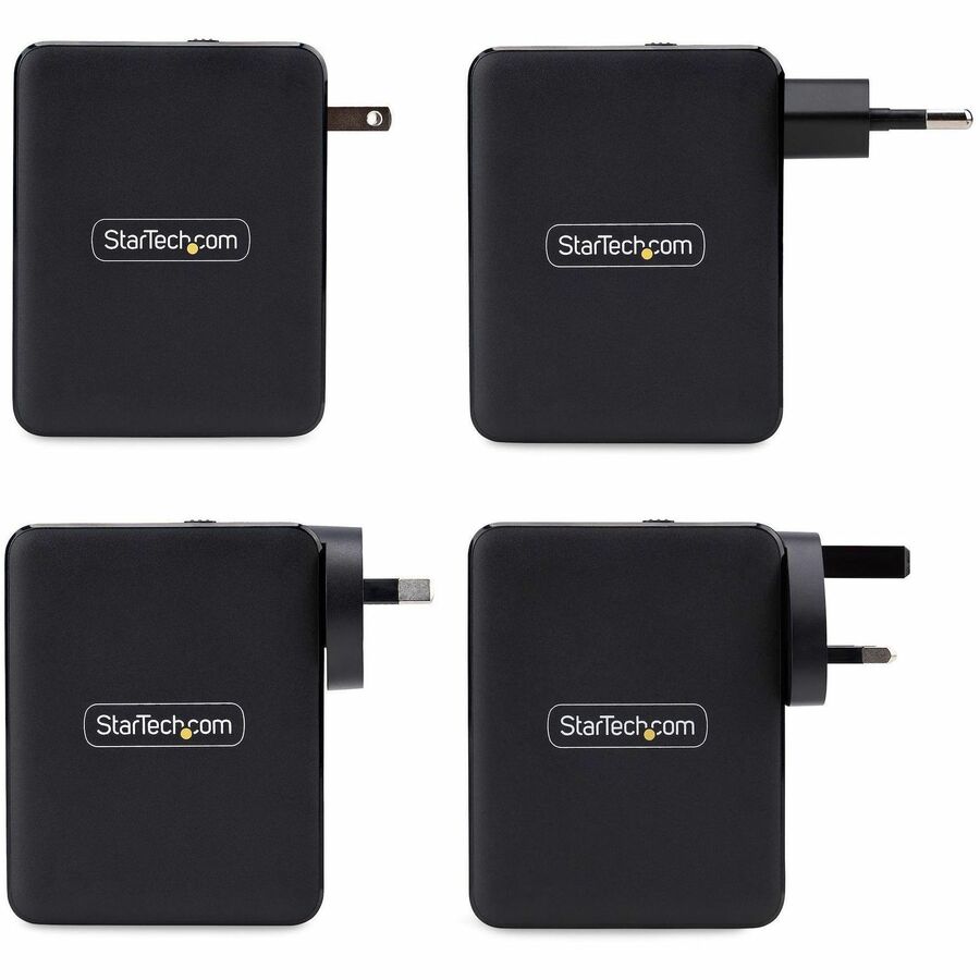 StarTech 140W USB-C GaN Charger PD 3.1 – 3x USB-C, 1x USB-A, Compact & Safe Travel Adapter