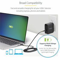 StarTech 140W USB-C GaN Charger with 6ft Cable, PD 3.1, Compact & Safe for MacBook Pro M3 Max