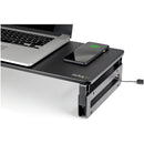 StarTech 15W Qi Wireless Charging Monitor Riser Stand - Ergonomic Height Adjustable Design