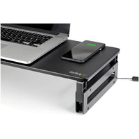 StarTech 15W Qi Wireless Charging Monitor Riser Stand - Ergonomic Height Adjustable Design