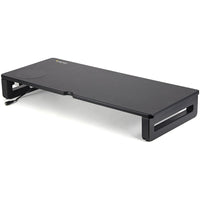 StarTech 15W Qi Wireless Charging Monitor Riser Stand - Ergonomic Height Adjustable Design