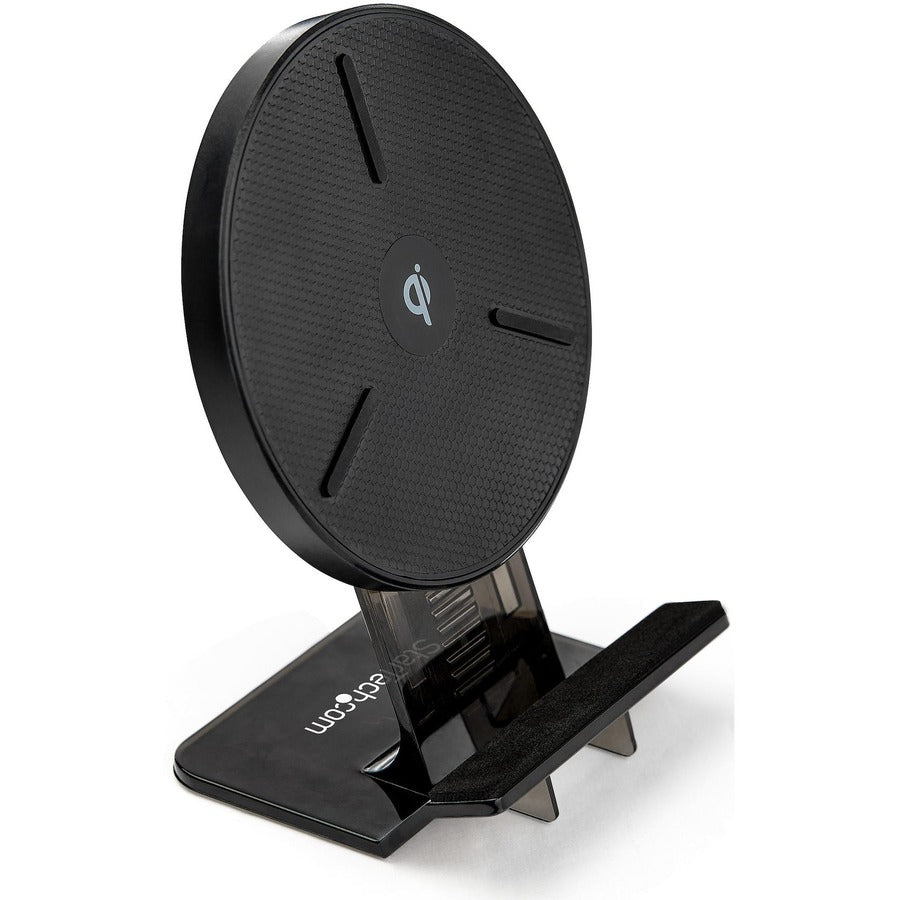 StarTech 15W Qi Wireless Charging Stand - Adjustable Fast Charge for iPhone & Samsung