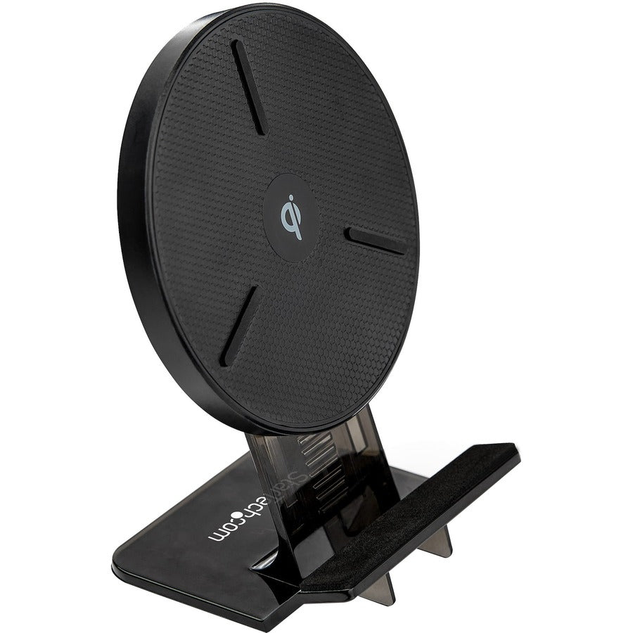 StarTech 15W Qi Wireless Charging Stand - Adjustable Fast Charge for iPhone & Samsung