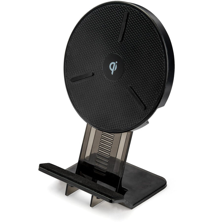 StarTech 15W Qi Wireless Charging Stand - Adjustable Fast Charge for iPhone & Samsung