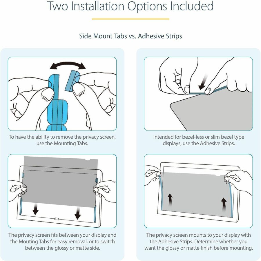 StarTech 18.5" Privacy Screen Filter | Blue Light Reduction & Anti-Glare | Reversible Design