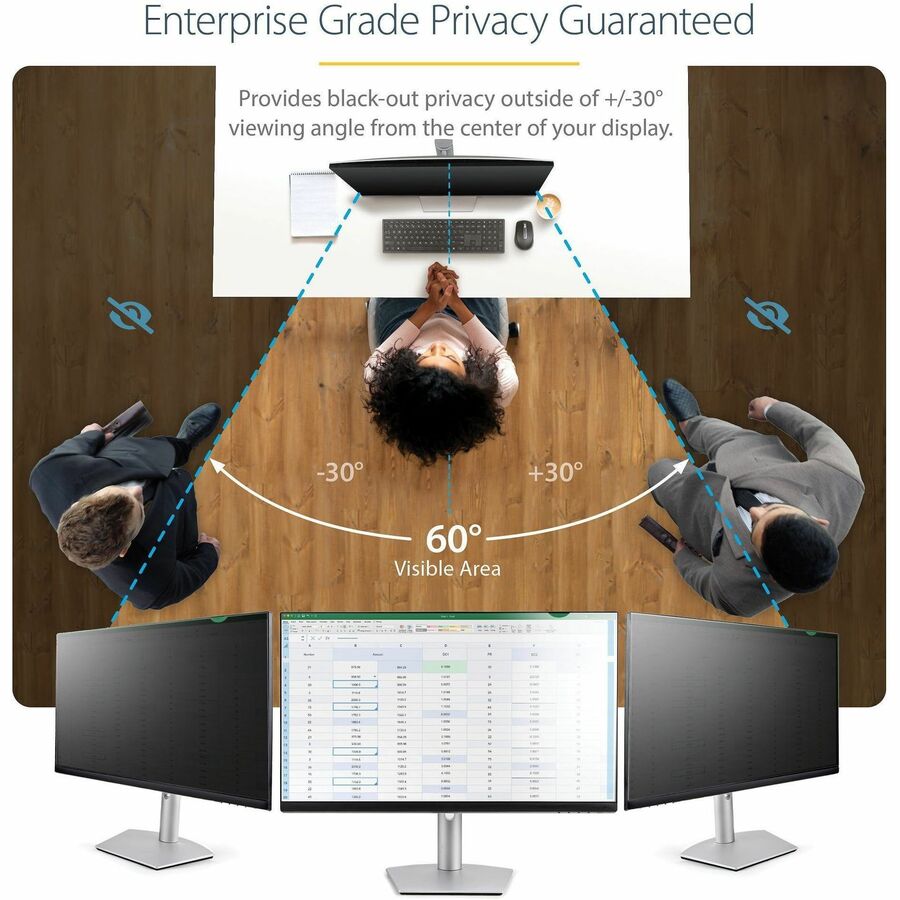 StarTech 18.5" Privacy Screen Filter | Blue Light Reduction & Anti-Glare | Reversible Design