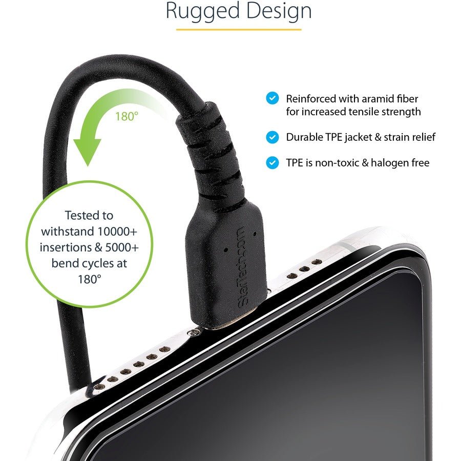 StarTech 1M Coiled USB C to Lightning Cable - MFi Certified, Durable TPE Jacket, Aramid Fiber Reinforced