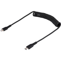 StarTech 1M Coiled USB C to Lightning Cable - MFi Certified, Durable TPE Jacket, Aramid Fiber Reinforced