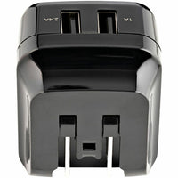 StarTech 2-Port Travel Charger - Black, World Ready, Dual USB, Compact Design, Universal Adapter