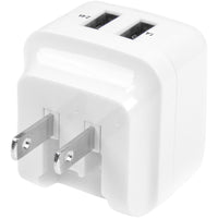 StarTech 2-Port Travel USB Charger - Universal Power Adapter for Global Charging, Compact White Design