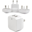 StarTech 2-Port Travel USB Charger - Universal Power Adapter for Global Charging, Compact White Design Default Title