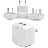 StarTech 2-Port Travel USB Charger - Universal Power Adapter for Global Charging, Compact White Design Default Title
