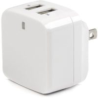 StarTech 2-Port Travel USB Charger - Universal Power Adapter for Global Charging, Compact White Design