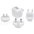 StarTech 2-Port Travel USB Charger - Universal Power Adapter for Global Charging, Compact White Design