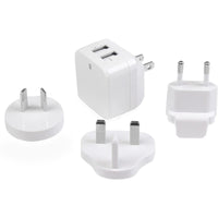 StarTech 2-Port Travel USB Charger - Universal Power Adapter for Global Charging, Compact White Design