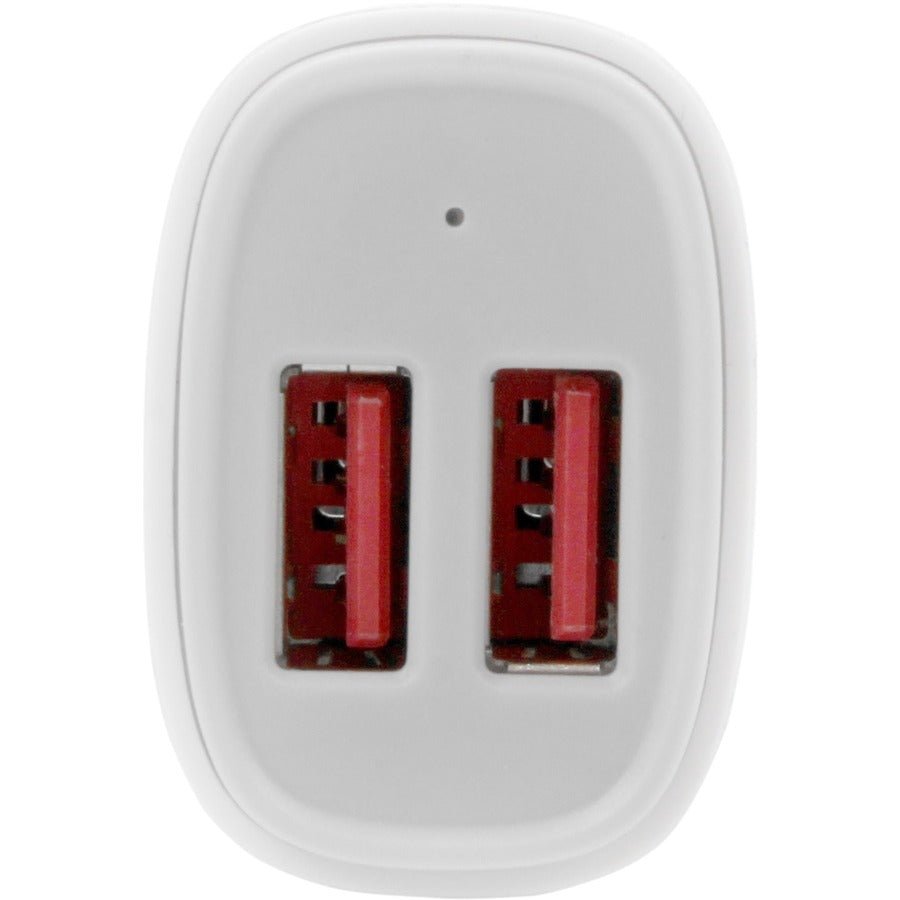 StarTech 2-Port USB Car Charger, 24W Power Delivery, Dual-Port Tablet & Phone Charger - White