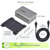 StarTech 240W USB-C GaN Desk Charger, 4-Port Multifunction Charging Hub for Boardrooms