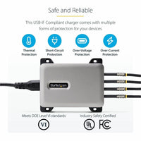 StarTech 240W USB-C GaN Desk Charger, 4-Port Multifunction Charging Hub for Boardrooms