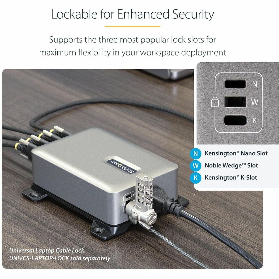 StarTech 240W USB-C GaN Desk Charger, 4-Port Multifunction Charging Hub for Boardrooms