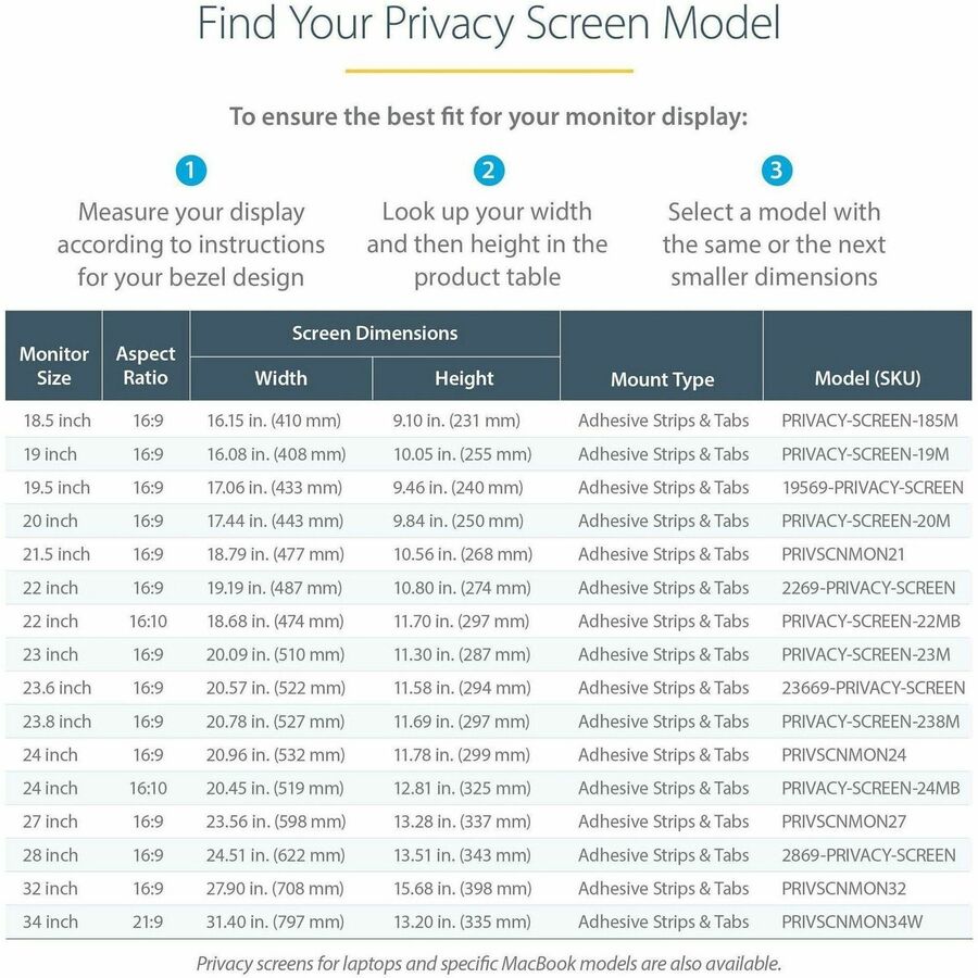 StarTech 32-Inch Privacy Screen Filter with Blue Light Reduction and Antimicrobial Protection