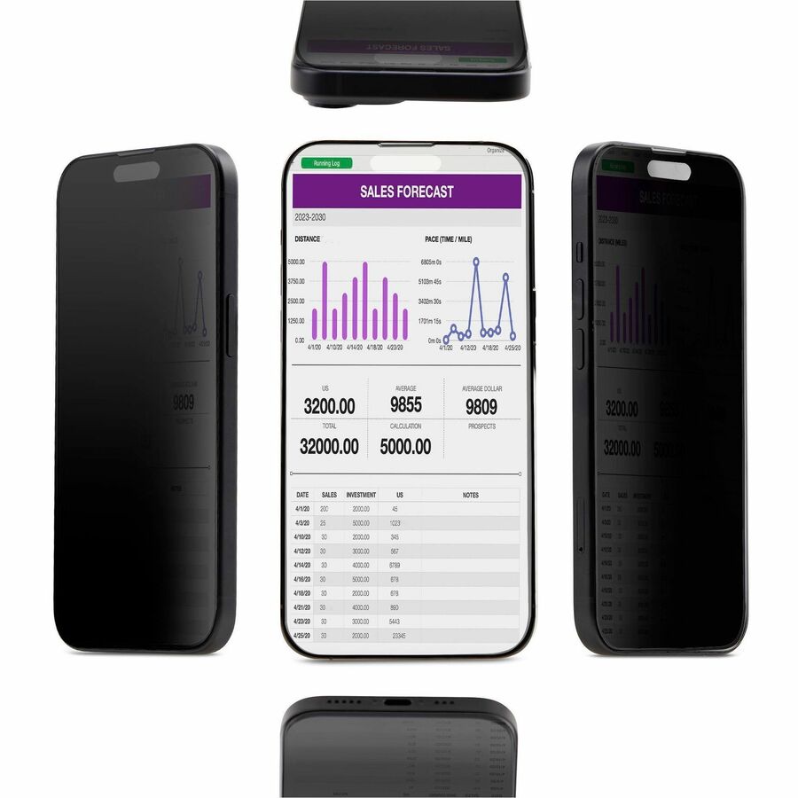 StarTech.com 4-Way Privacy Screen For iPhone 15 Plus, Portrait/Landscape, Touch-Enabled, +/- 30 Deg. View, Tempered Glass Protector Filter