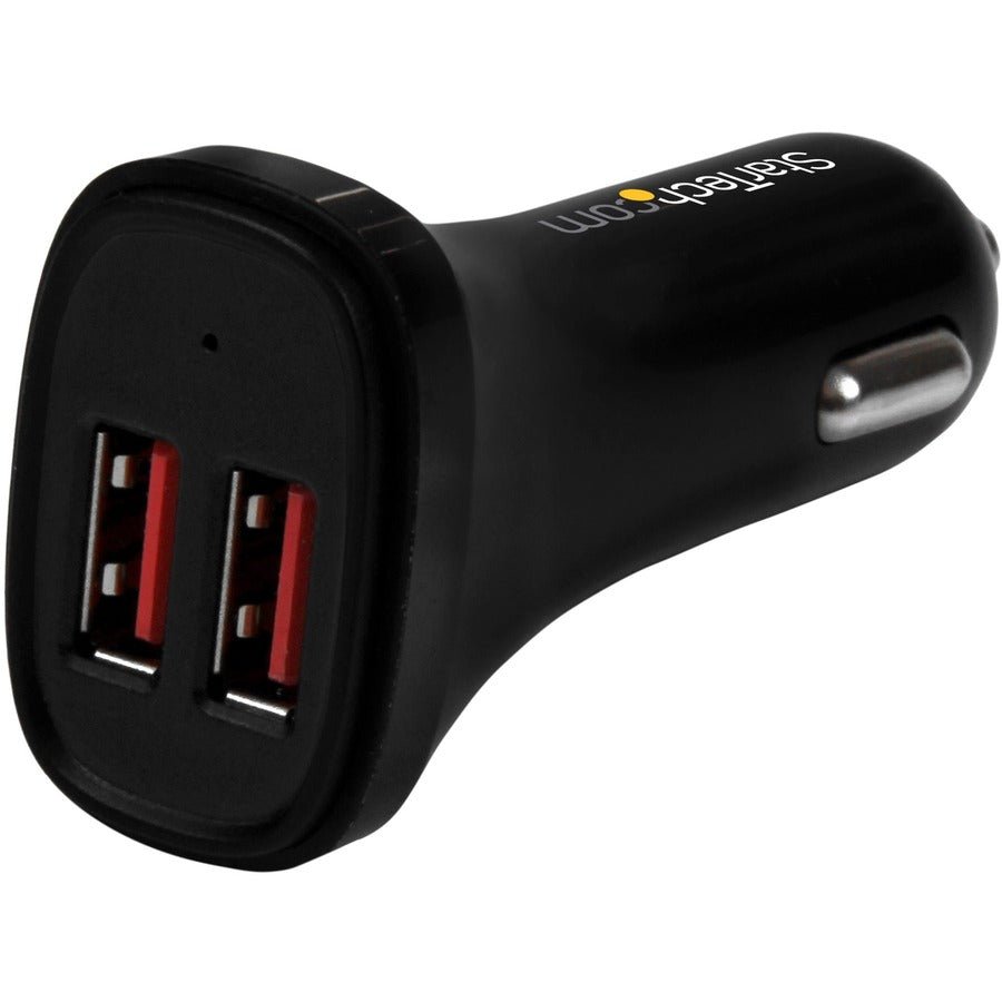 StarTech Dual USB Car Charger, 24W High-Powered, 2 Ports for iPhone & Tablets, Smart IC Technology
