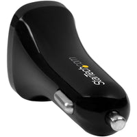 StarTech Dual USB Car Charger, 24W High-Powered, 2 Ports for iPhone & Tablets, Smart IC Technology