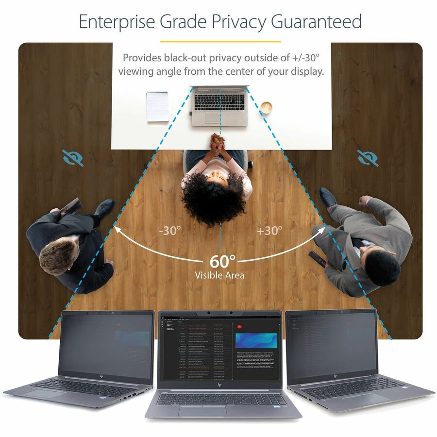 StarTech Magnetic Privacy Screen for 15" Laptops | Blue Light Reduction & Antimicrobial Protection | Reversible Matte/Gloss Finish