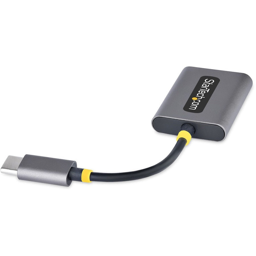 StarTech.com USB-C Headphone Splitter, USB Type C Dual Headset Adapter w/Mic Input, USB C to 3.5mm Audio Adapter/Earphone Dongle/Aux Jack