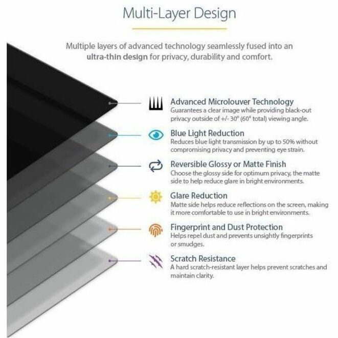 StarTech.com 13" MacBook Privacy Screen Filter - Magnetic, Matte & Glossy, Blue Light Reduction